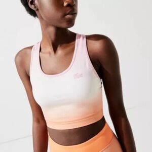 Lacoste Sport women’s ombre orange pink sports bra sz M